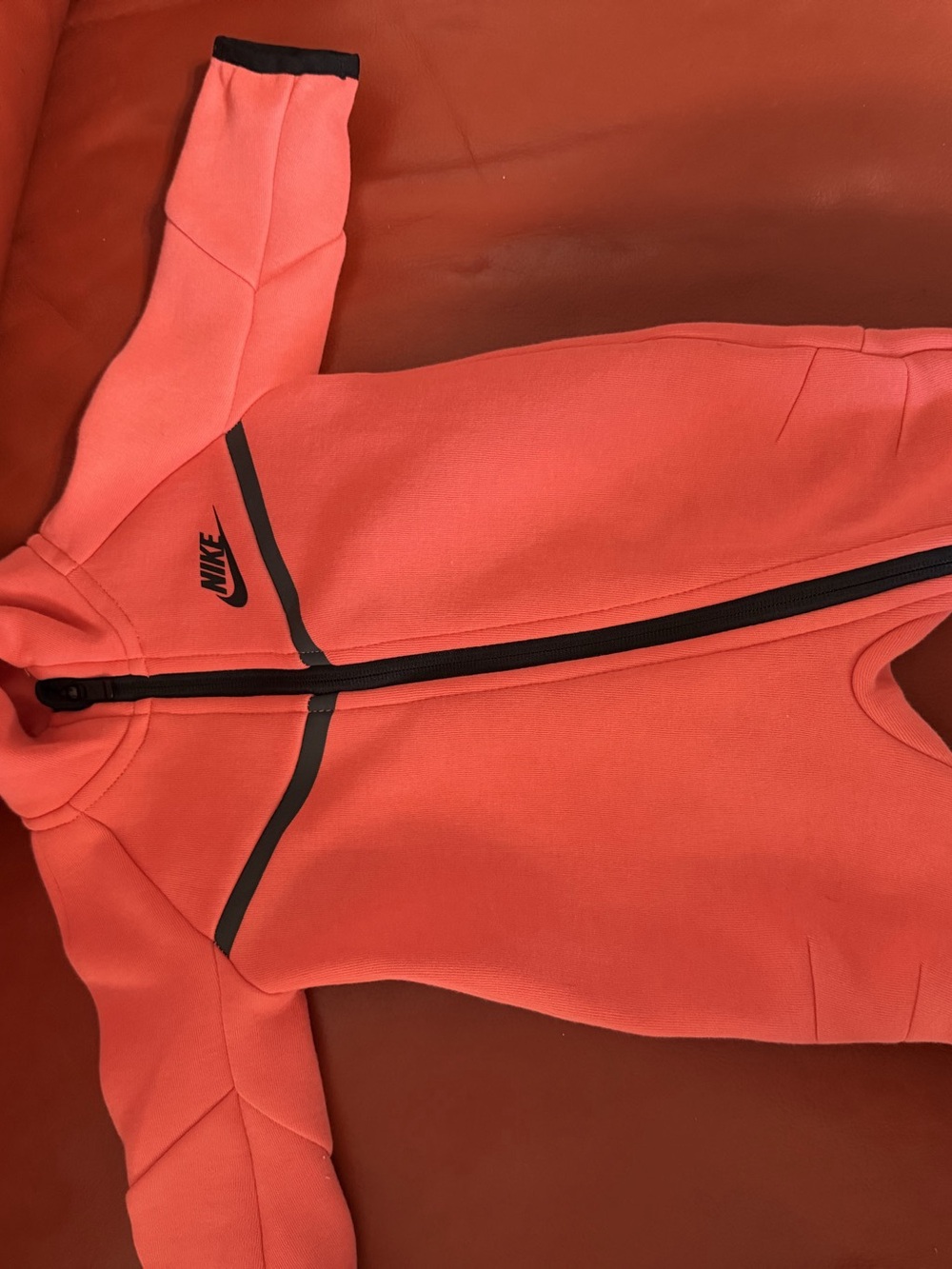Nike Sportswear Baby Tech Fleece Full-Zip Coverall Pink Footie